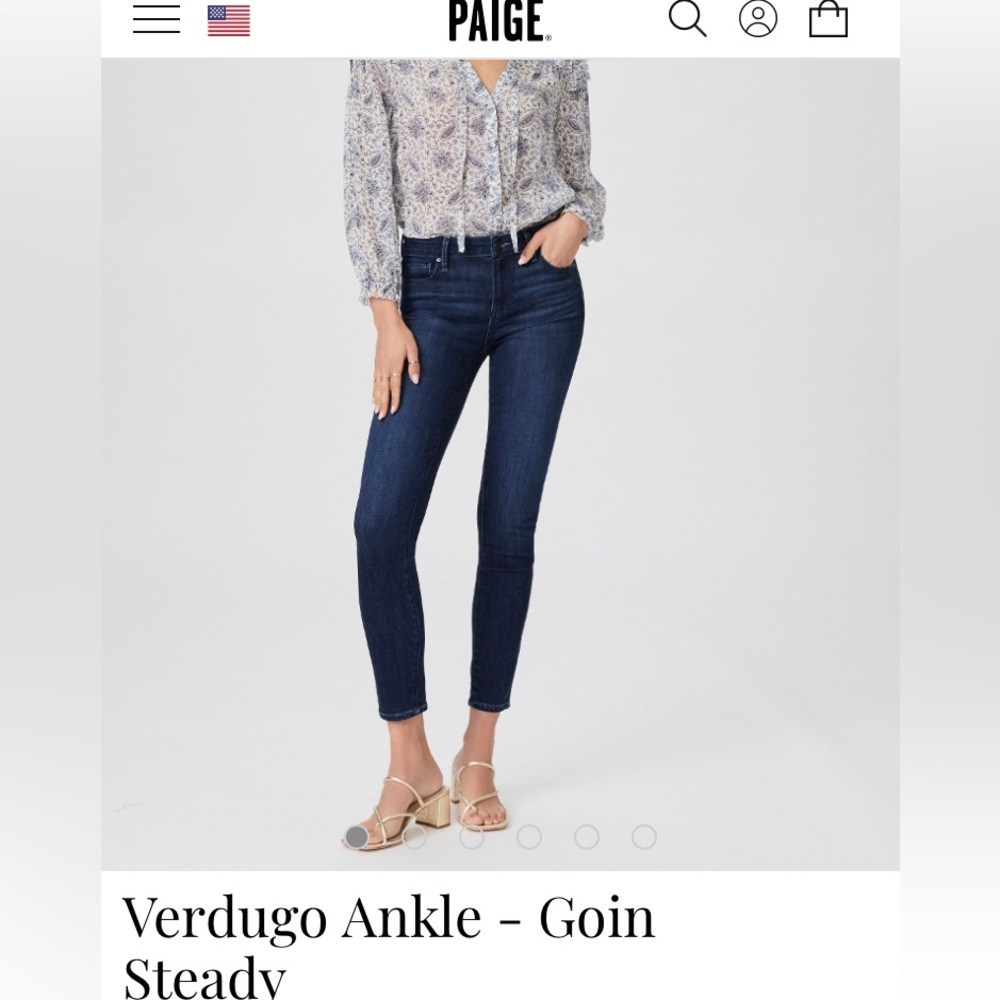 Size 30 (short) Paige Jeans Good Condition Dark Blue